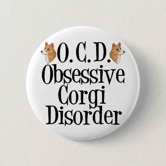 Obsessieve Corgi stoornis Ronde Button 5,7 Cm (Voorkant)