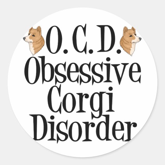 Obsessieve Corgi stoornis Ronde Sticker (Voorkant)