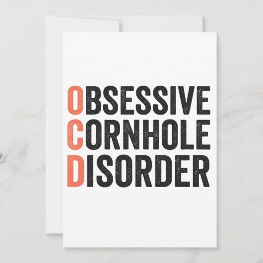 Obsessieve Cornhole Stoornis Grappig Cornhole Cade Kaart (Voorkant)