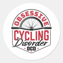 Obsessieve fietsenlijst met fietsstoornissen ronde sticker