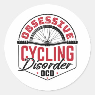 Obsessieve fietsenlijst met fietsstoornissen ronde sticker