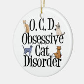 Obsessieve kat stoornis Funny Cats Kerstmis Keramisch Ornament (Links)
