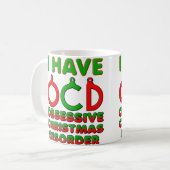 Obsessieve Kerstmis Stoornis OCD Grappige Mok (Voorkant links)