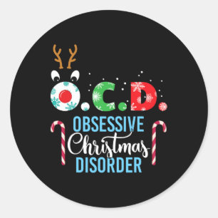 Obsessieve kerststoornis! Rendier Antlers GIF Ronde Sticker
