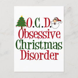 Obsessieve kerstziekte Cute Holiday Humor Briefkaart