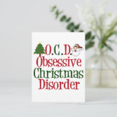 Obsessieve kerstziekte Cute Holiday Humor Briefkaart (Staand voorkant)
