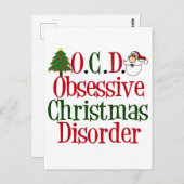 Obsessieve kerstziekte Cute Holiday Humor Briefkaart (Voorkant / Achterkant)