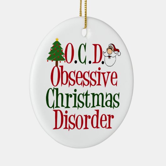 Obsessieve kerstziekte Funny Keramisch Ornament (Rechts)