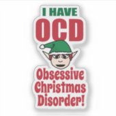 Obsessieve kerstziekte Funny Sticker (Voorkant)