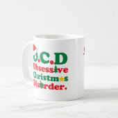 Obsessieve kerstziekte koffiemok (Voorkant links)