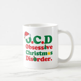 Obsessieve kerstziekte koffiemok