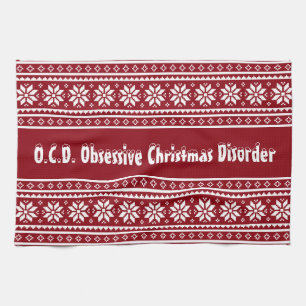 Obsessieve kerstziekte OCD keukenhanddoek