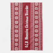 Obsessieve kerstziekte OCD keukenhanddoek (Verticaal)