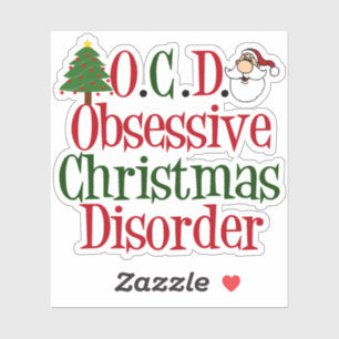 Obsessieve kerstziekte sticker