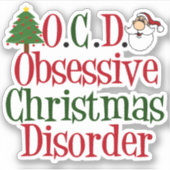 Obsessieve kerstziekte sticker (Voorkant)
