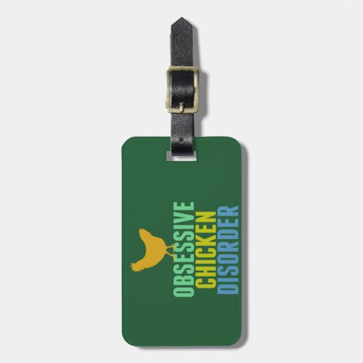 Obsessieve kippenziekte Funny Poultry Farmer Bagagelabel (Voorkant verticaal)