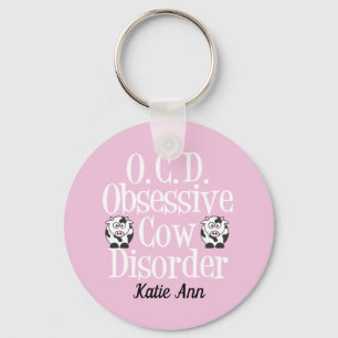 Obsessieve Koe Disorder Cute roze Sleutelhanger