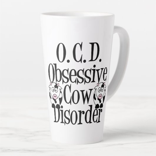 Obsessieve Koe Disorder Humor Latte Mok (Rechterhoek)