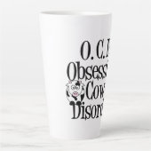 Obsessieve Koe Disorder Humor Latte Mok (Voorkant)
