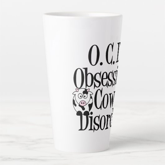 Obsessieve Koe Disorder Humor Latte Mok (Voorkant)
