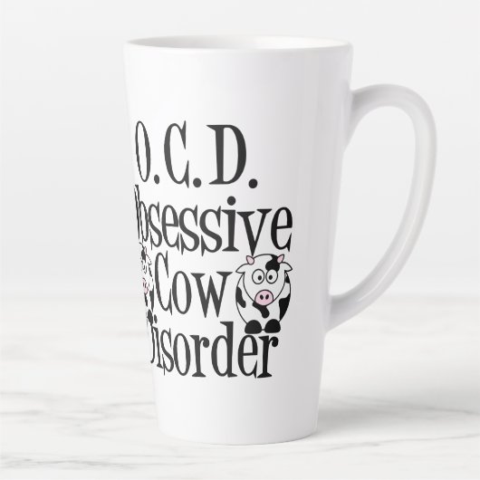 Obsessieve Koe Disorder Humor Latte Mok (Rechts)