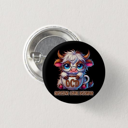 Obsessieve Koffie Stoornis Ronde Button 3,2 Cm (Voorkant /achterkant)