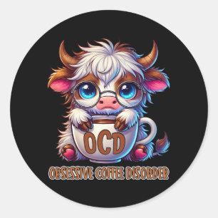 Obsessieve Koffie Stoornis Ronde Sticker