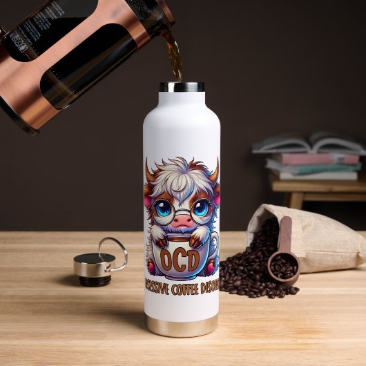 Obsessieve Koffie Stoornis Waterfles (Koffie (Gedraaid) )