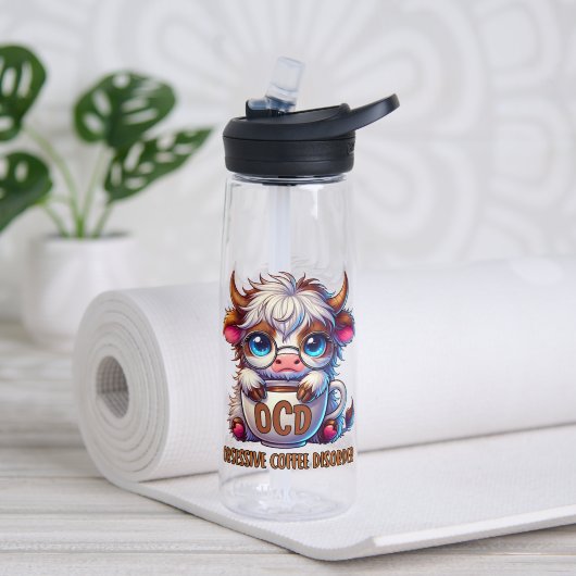 Obsessieve Koffie Stoornis Waterfles (Yoga (Gedraaid) )