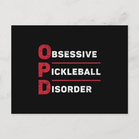 Obsessieve pickleball-aandoening pickleball-speler briefkaart (Voorkant)