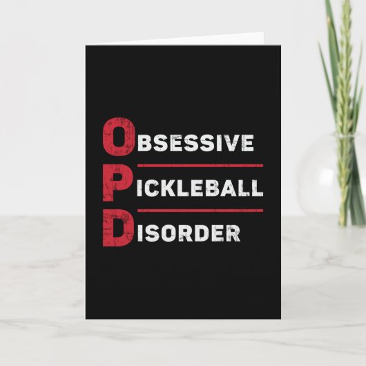 Obsessieve pickleball-aandoening pickleball-speler kaart (Voorkant)