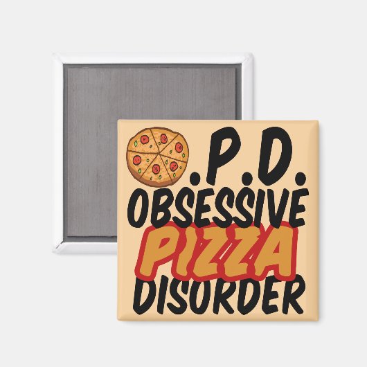 Obsessieve Pizza stoornis Magneet (Voorkant / Achterkant)