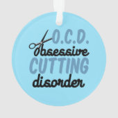 Obsessieve snijstoornis | Funny Hair Stylist Ornament (achterkant)