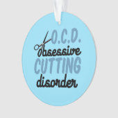 Obsessieve snijstoornis | Funny Hair Stylist Ornament (voorkant)