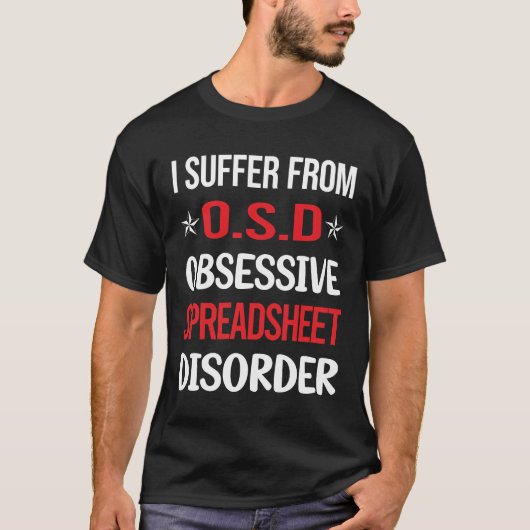 Obsessieve spreadsheets t-shirt (Voorkant)
