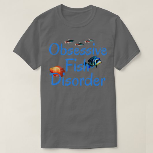 Obsessieve visziekte Frontosa Aquarium Keeping T-shirt (Design voorkant)