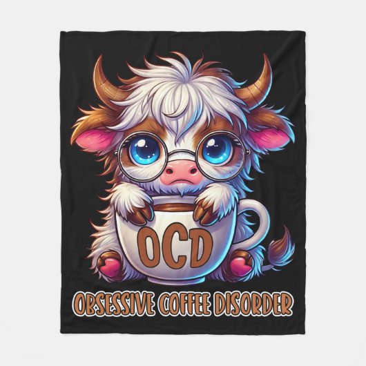 Obsessive Coffee Disorder Fleece Deken (Voorkant)