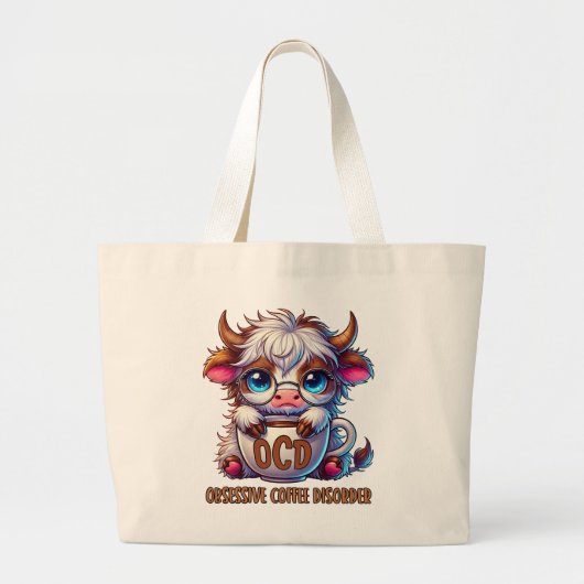 Obsessive Coffee Disorder Grote Tote Bag (Voorkant)