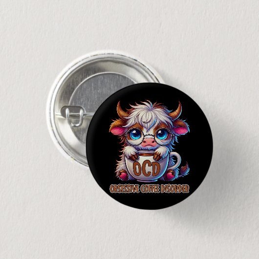 Obsessive Coffee Disorder Ronde Button 3,2 Cm (Voorkant /achterkant)
