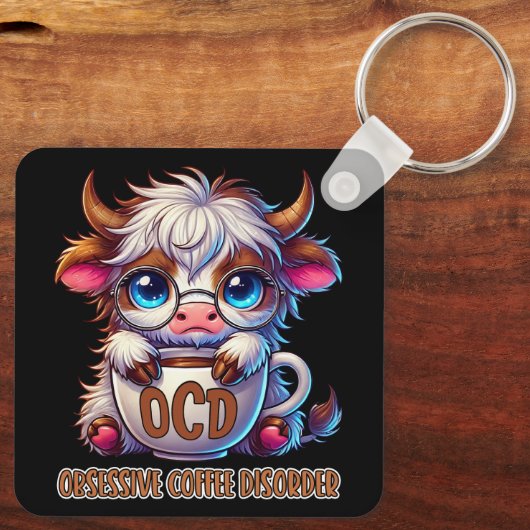 Obsessive Coffee Disorder Sleutelhanger (Achterkant)