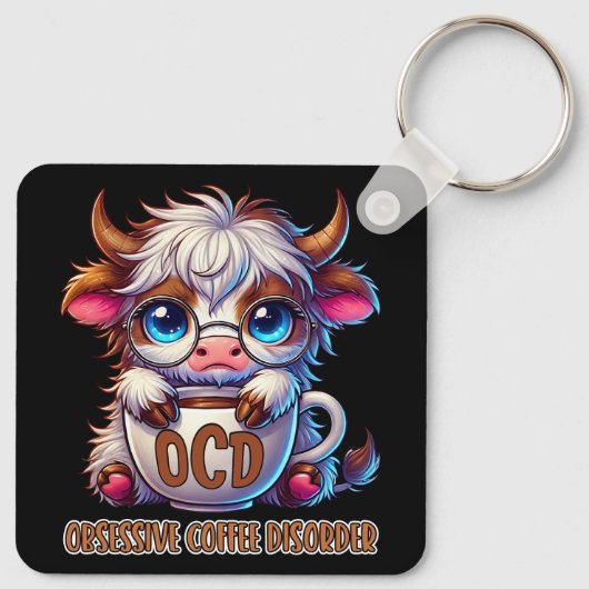Obsessive Coffee Disorder  Sleutelhanger (Achterkant)