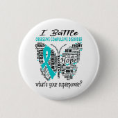 Obsessive Compulsive Disorder Awareness Month Ribb Ronde Button 5,7 Cm (Voorkant)