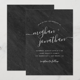 obsidiaan | Black Marble bruiloft uitnodiging