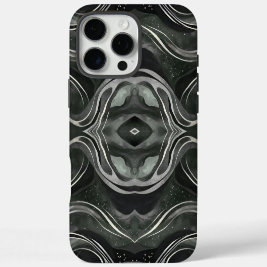 obsidiaan echo | symmetrische donkermarmerstroom Case-Mate iPhone case (Achterkant)