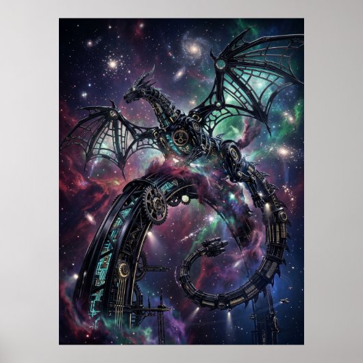 Obsidiaan Mechanische Nevel Kunst Poster (Voorkant)