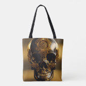 Obsidiaan schedel verguld tote bag (Achterkant)