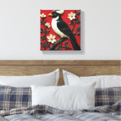 Obsidian and Ivory Perch Canvas Afdruk (Insitu (Slaapkamer))