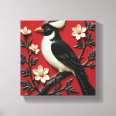 Obsidian and Ivory Perch Canvas Afdruk (Voorkant)