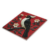 Obsidian and Ivory Perch Tegeltje (Zijkant)