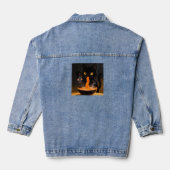 Obsidian Cat & Daring Mouse – Midnight Ramen Feast Denim Jacket (Achterkant)